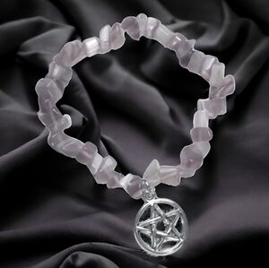 Amethyst & Pentagram Charm Bracelet Y2K Witchcore Wicca Magic Witchy Aesthetic
